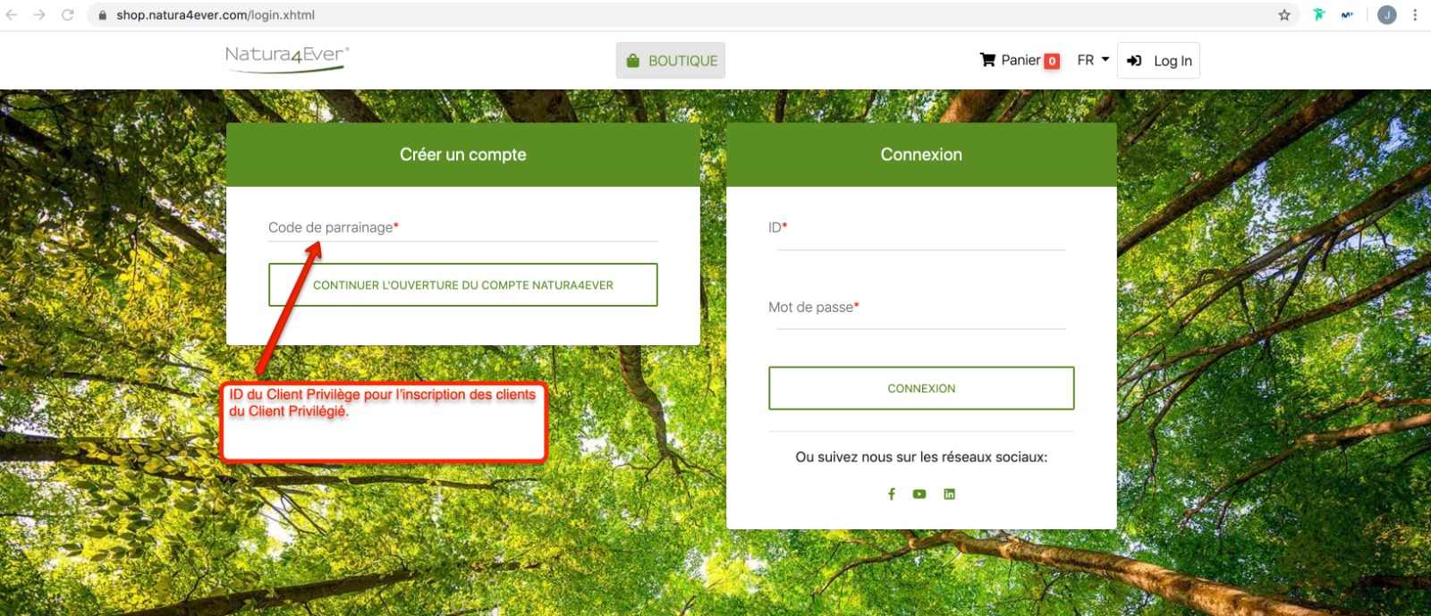 Parrainage Pack Privilège